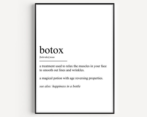 Botox Definition Typography Art Print