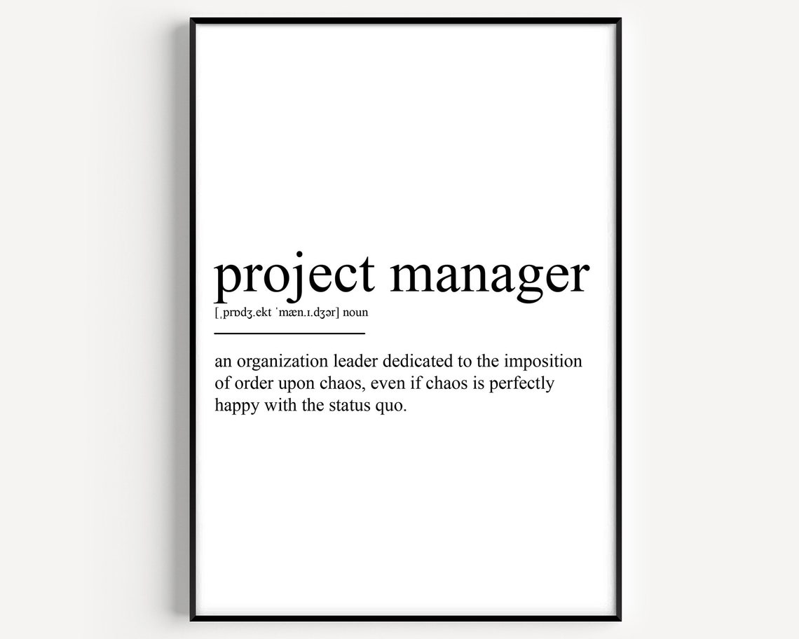 Project Manager Definition Art Print
