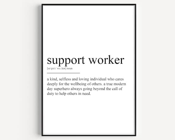 Support Worker Definition Poster Print