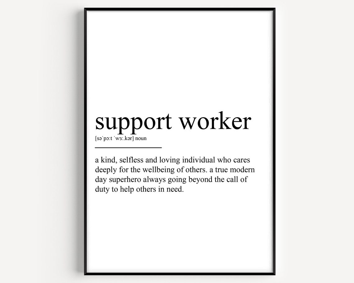Support Worker Definition Poster Print