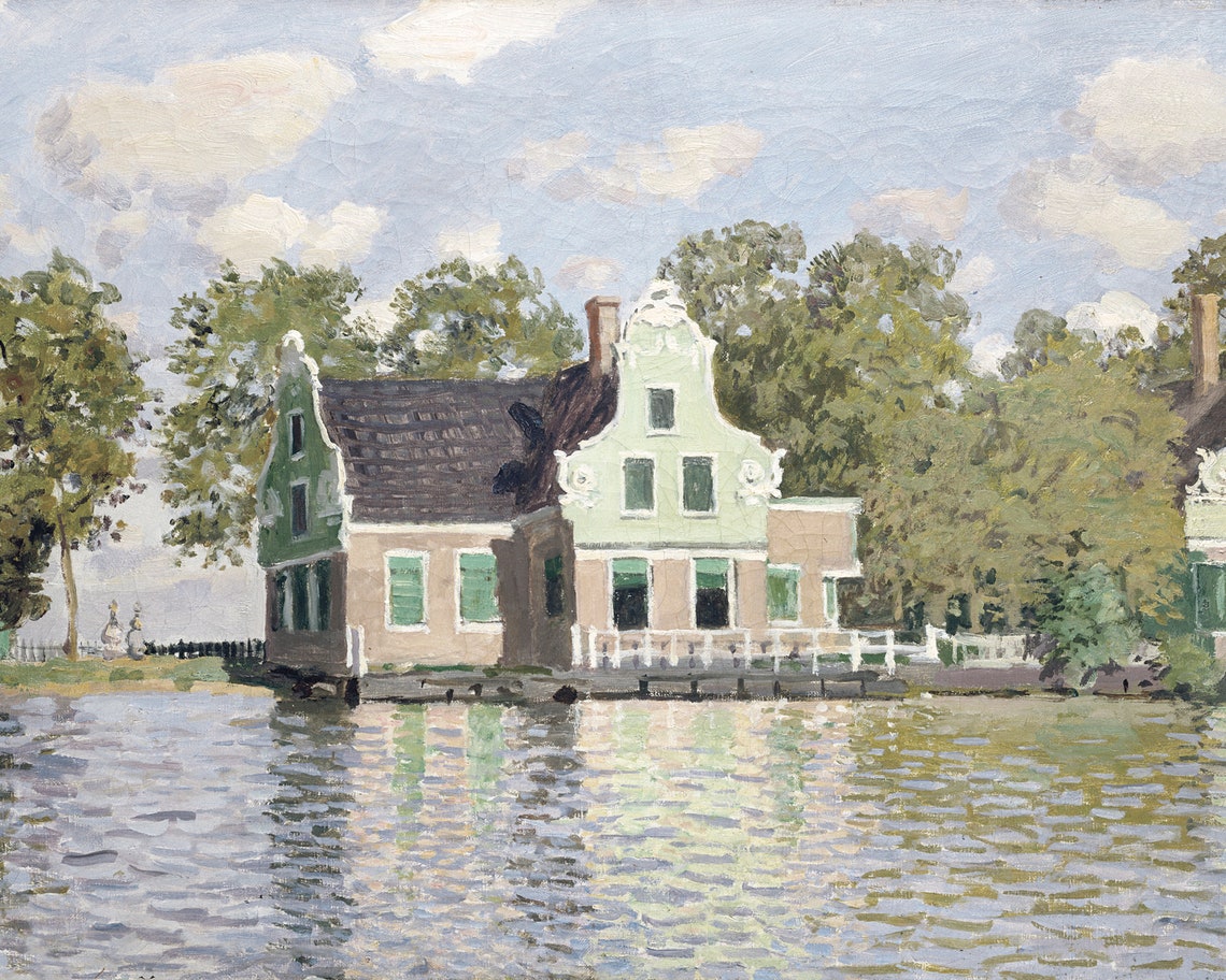 Vintage Lake House Wall Art Decor Lake Print River Painting Vintage Landscape Wall Art Lake Cabin Decor Vintage Cabin Wall Art - Image 3
