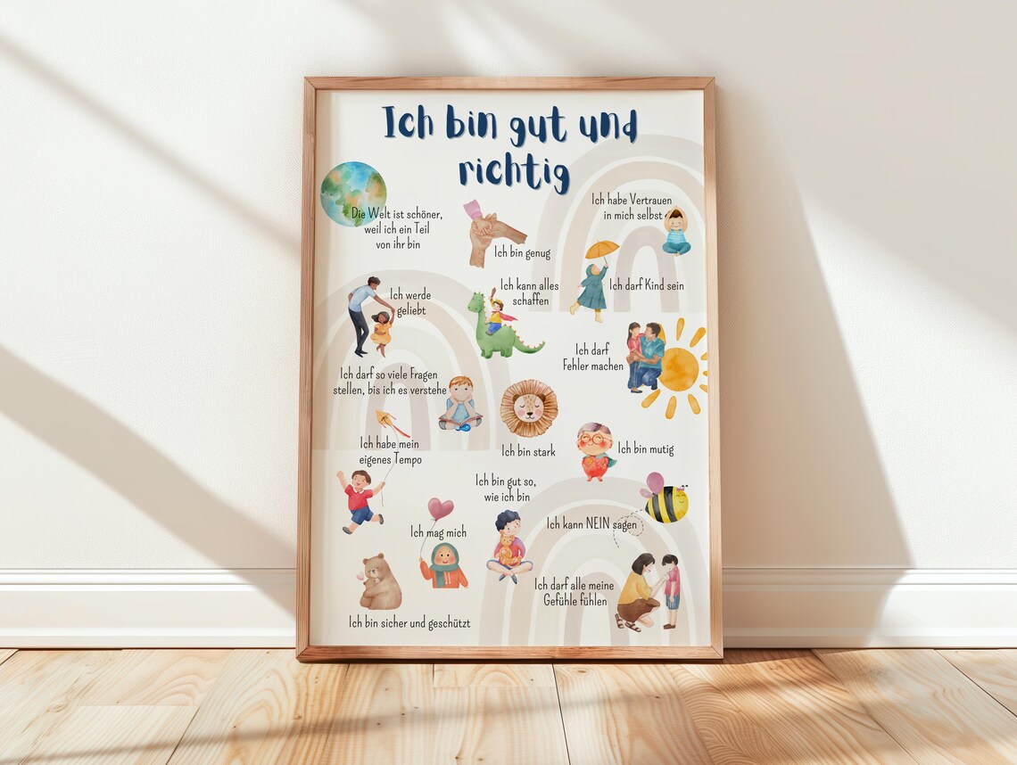 Affirmations Positive Messages Nursery Art Print