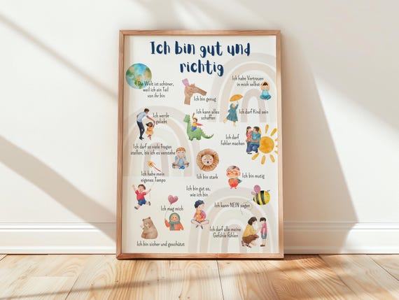 Affirmations Positive Messages Nursery Art Print