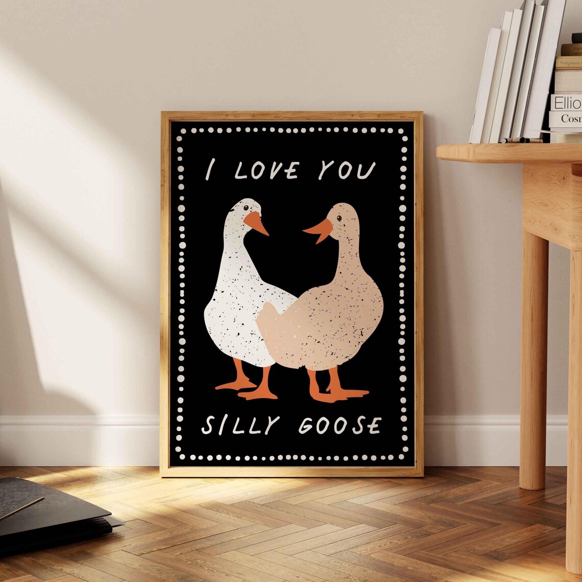 I Love You Silly Goose Cute Couple Ducks Funny Romantic Quote Poster