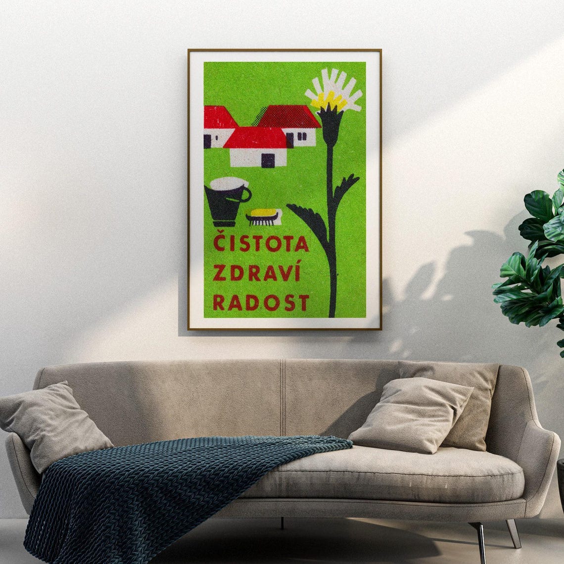 Cleanliness Health Joy Czech Vintage Hygiene Matchbox Label Poster - Image 3
