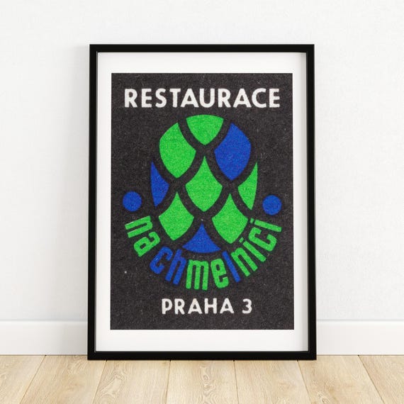 Green And Blue Pine Cone Matchbox Print Aesthetic Wall Art Vintage Art Matchbox Wall Poster Vintage Poster Print