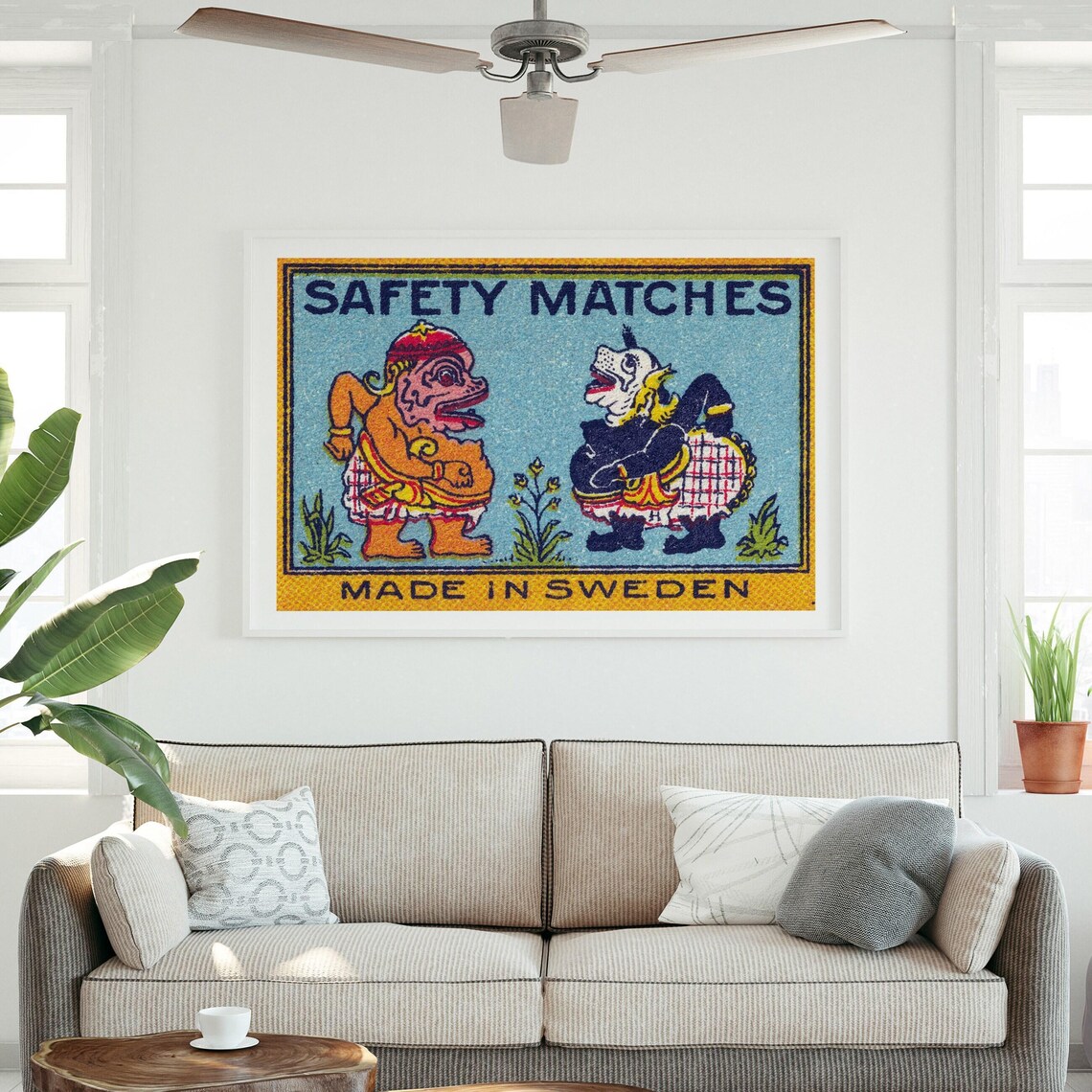 Balinese Dance Figures Safety Matches Swedish Matchbox Art Poster - Image 3