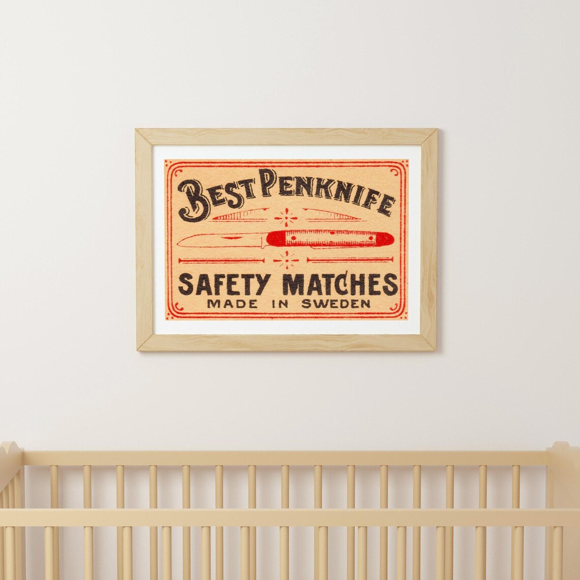 Best Penknife Safety Matches Vintage Swedish Matchbox Label Art Poster - Image 3