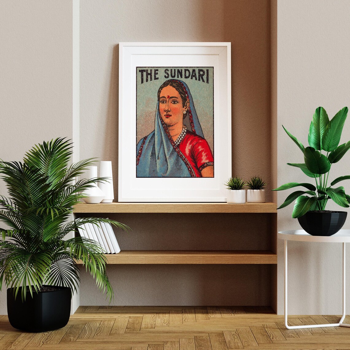 The Sundari Vintage Indian Woman Headscarf Matchbox Art Poster - Image 2