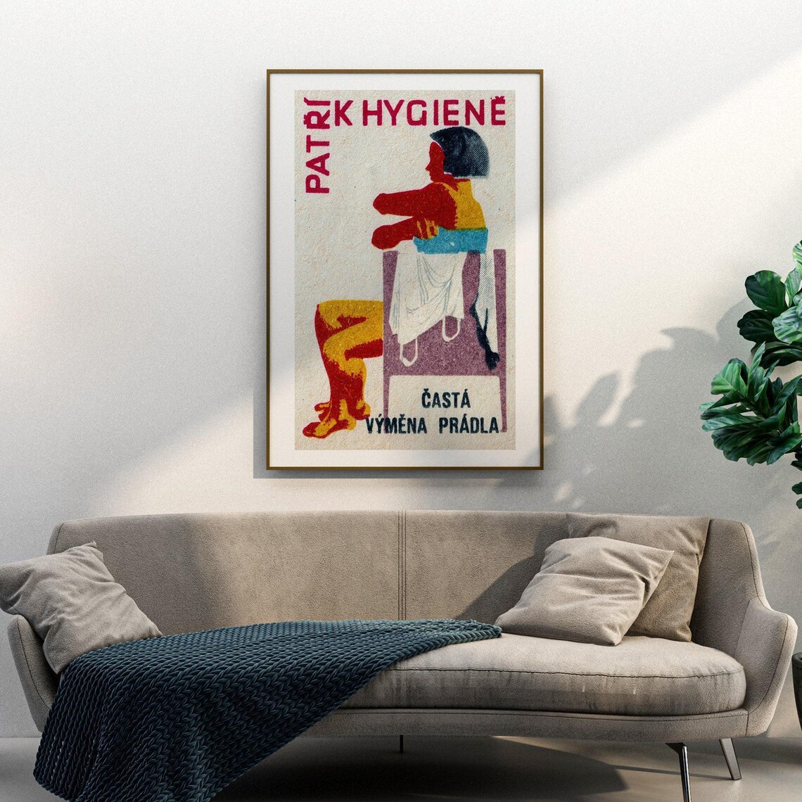 Woman Getting Changed Vintage Czech Matchbox Art Print - Image 3