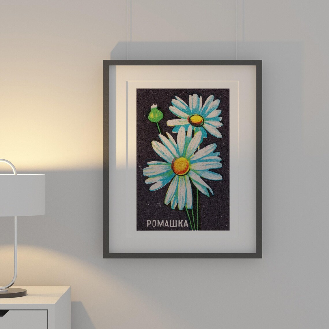 Daisy Flowers Matchbox Print, Vintage Poster - Image 2