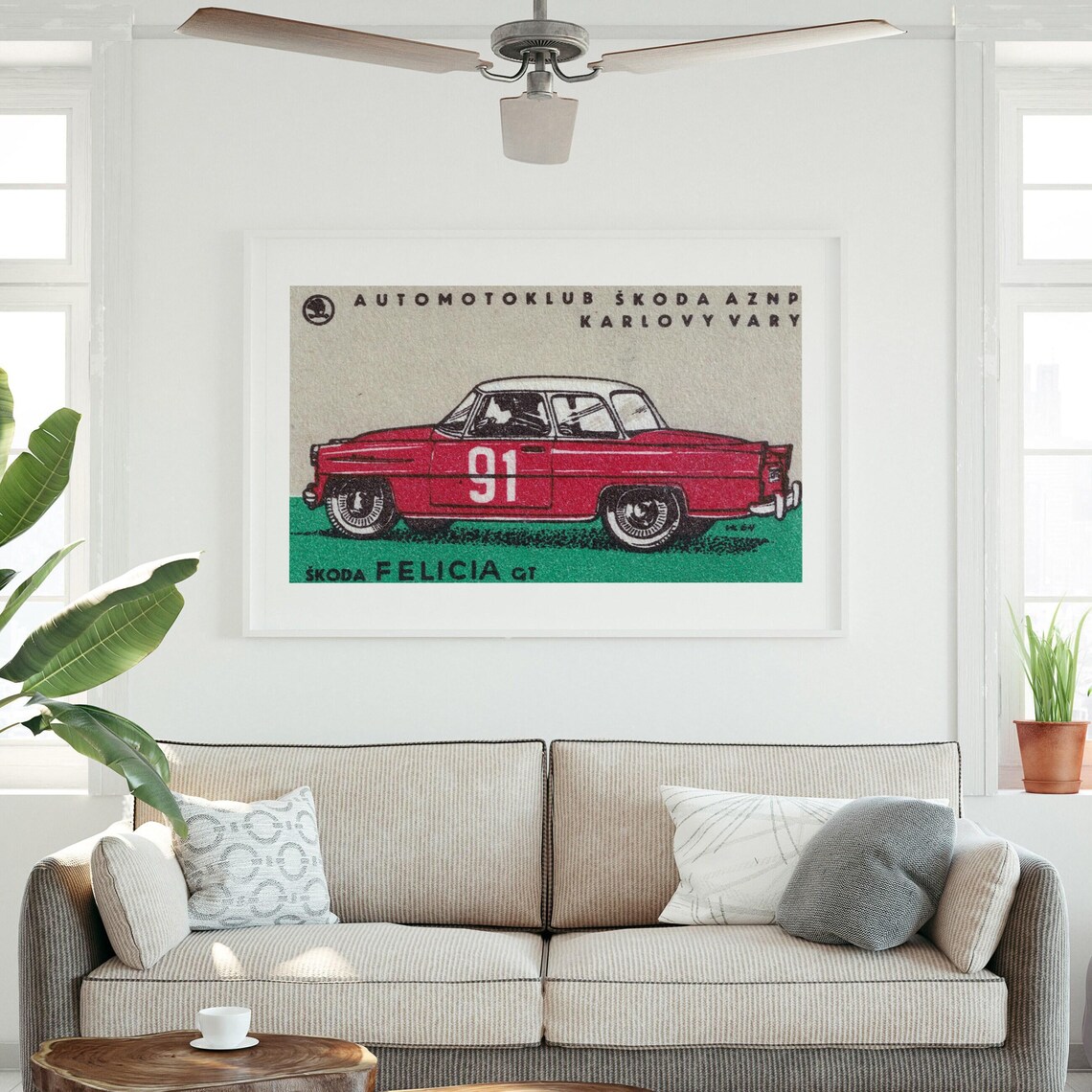 Skoda Felicia GT Race Car Automotoklub Karlovy Vary Vintage Poster - Image 3