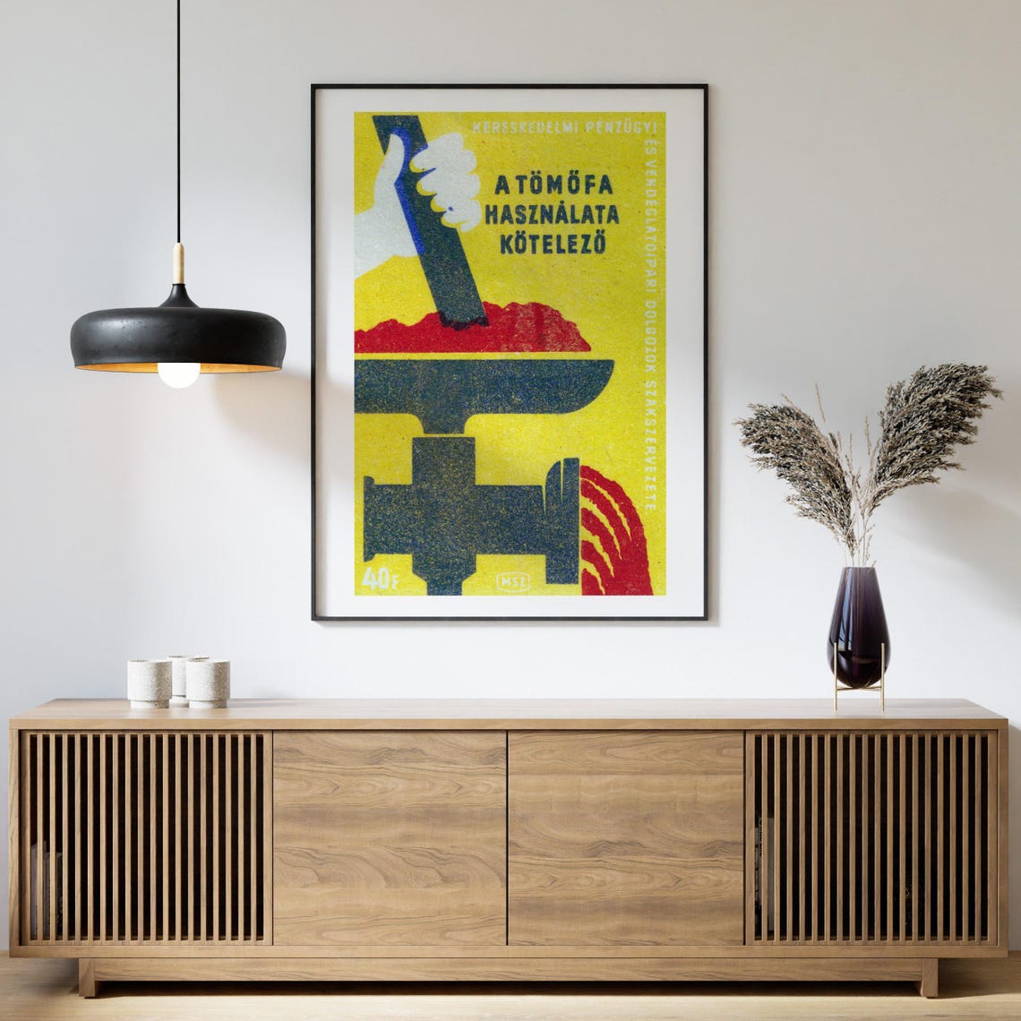 Meat Grinder Mincing Machine Vintage Hungarian Matchbox Poster - Image 4