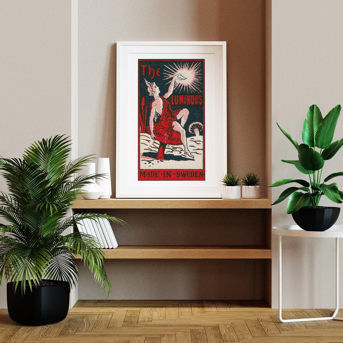 The Luminous Safety Match Swedish Mushroom Girl Matchbox Poster - Image 2