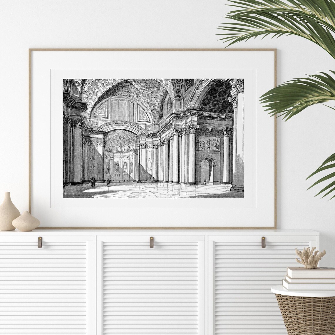 Santa Maria Degli Angeli Rome Grand Church Interior Vintage Poster - Image 2