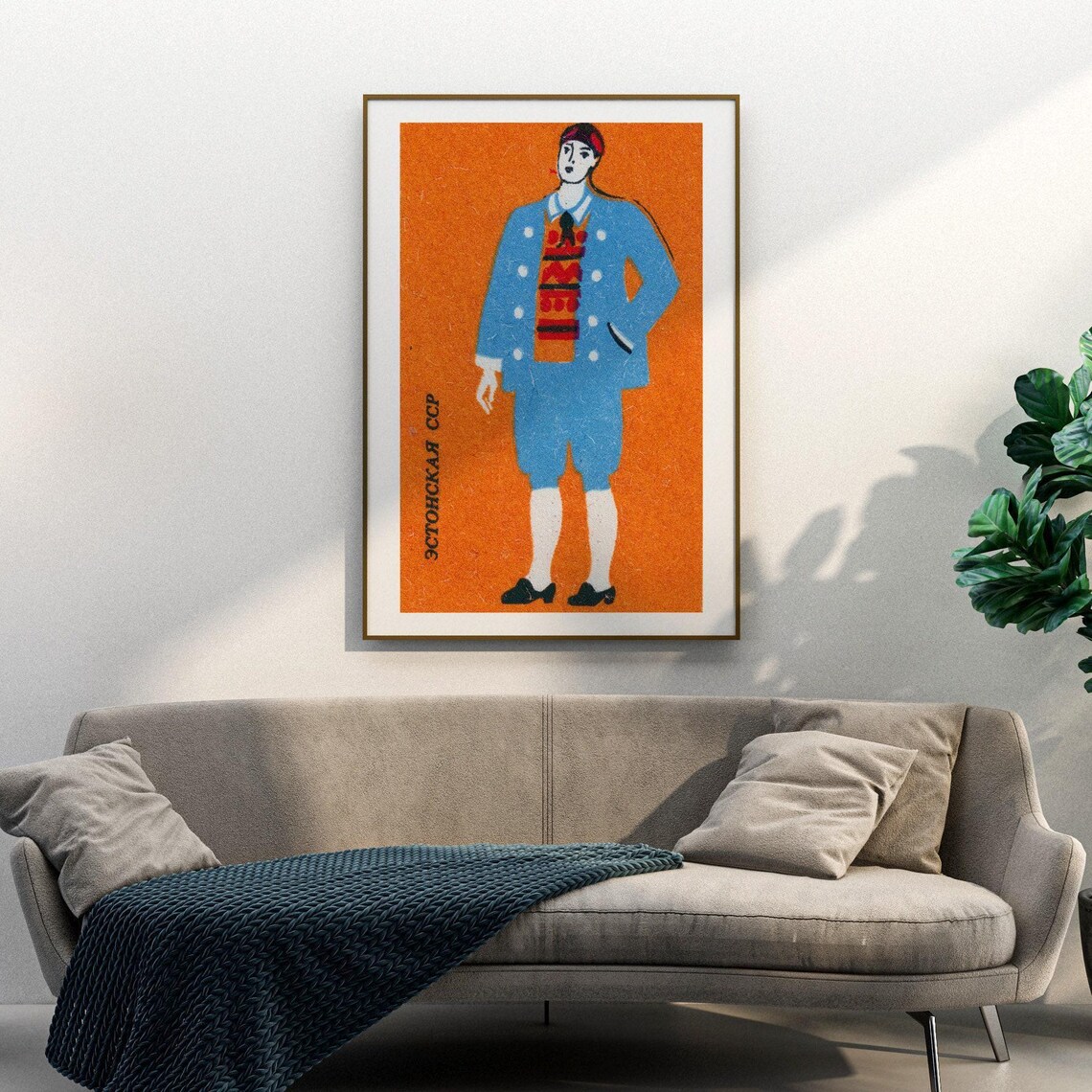 Estonian Man Matchbox Vintage Eastern Europe Poster - Image 3