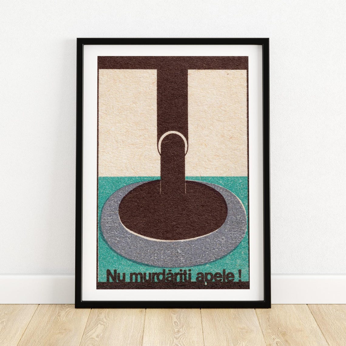 Romanian Do Not Pollute The Waters Vintage Eco Matchbox Poster