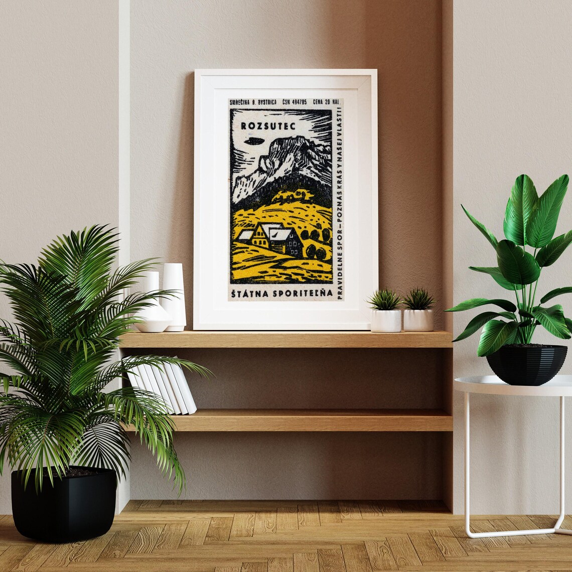 Rozsutec Mountain Cabin Slovak Vintage Savings Bank Label Poster - Image 2