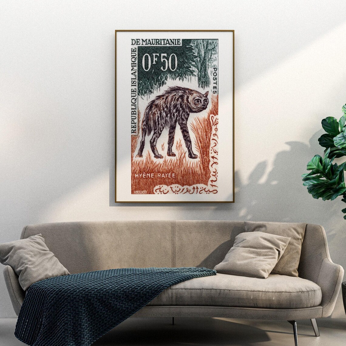 Hyena Postage Stamp Vintage Poster Print - Image 3