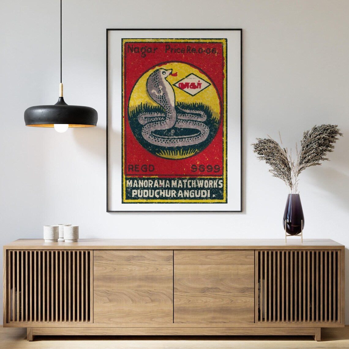 Cobra Snake Matchbox Vintage India Poster Print - Image 4