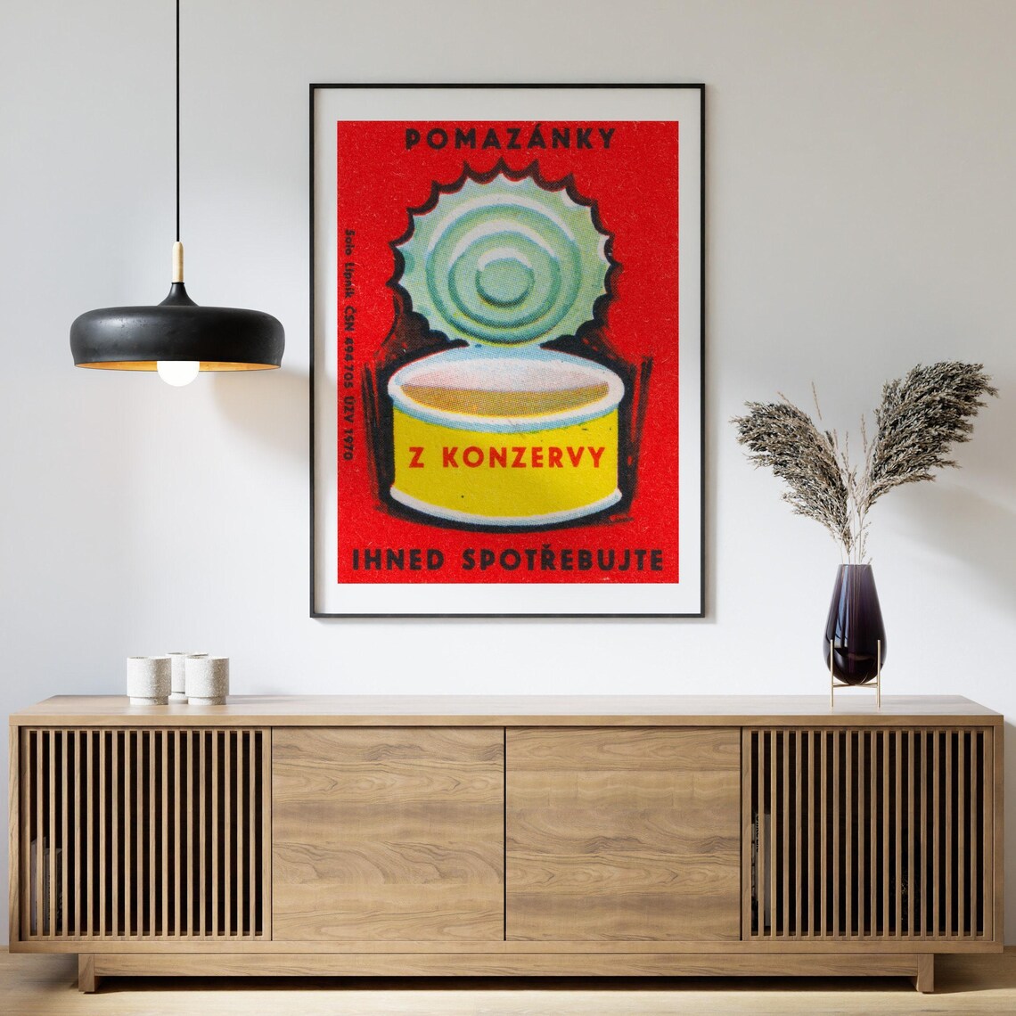 Open Can Matchbox Vintage Czech Poster Print - Image 4