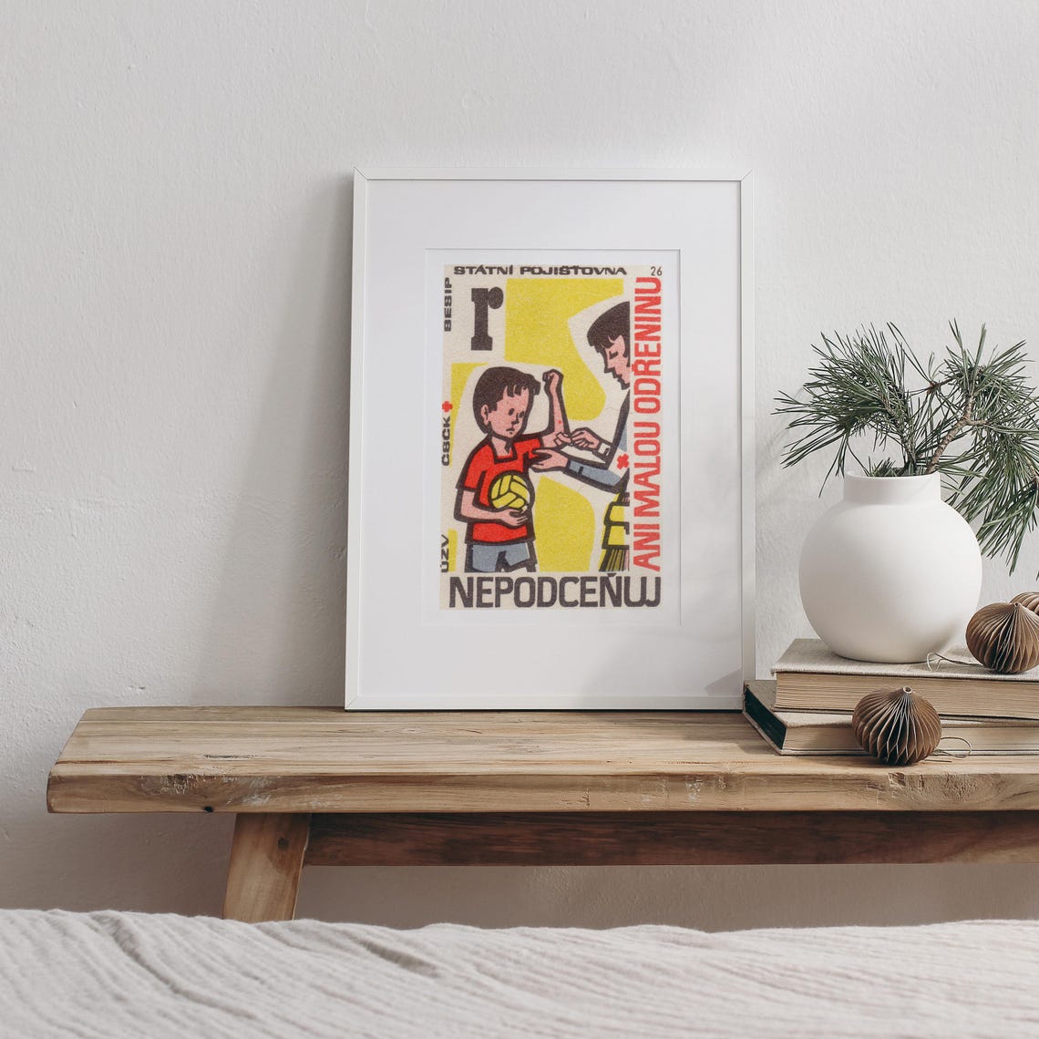 Do Not Underestimate a Scratch Czech Vintage State Insurance Poster - Image 3