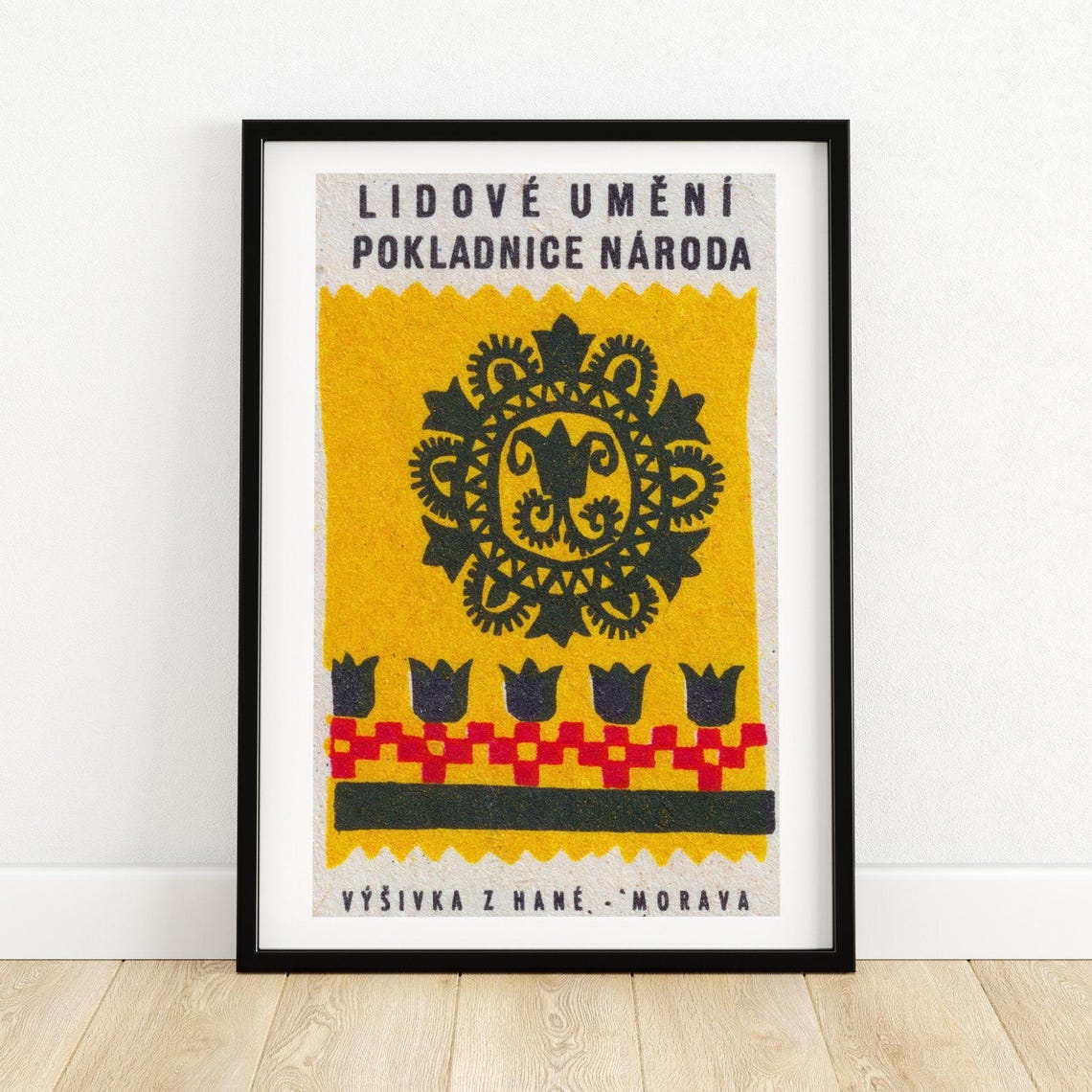 Moravian Folk Embroidery Hana Vintage Czech Matchbox Art Poster