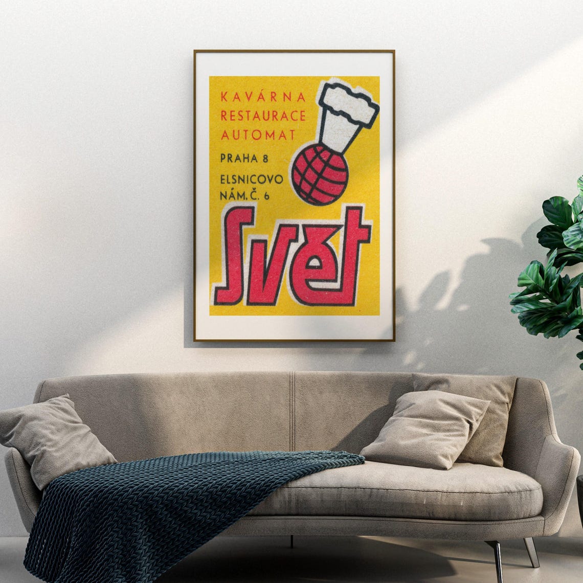 Svet Prague Cafe Restaurant Vintage Basketball Chef Label Art Print - Image 3