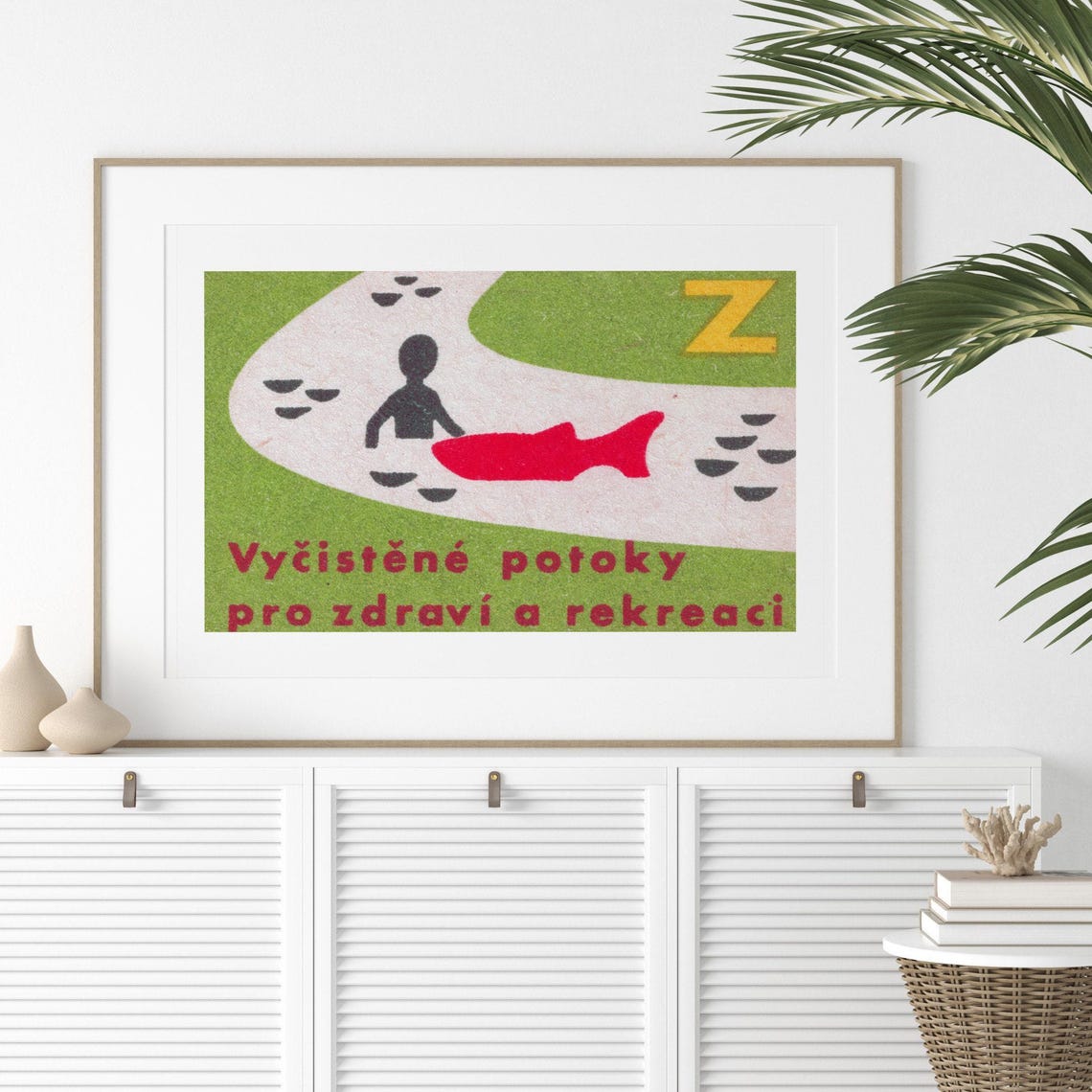 Clean Streams Health Recreation Swimmer Fish Vintage Green Poster - Image 2