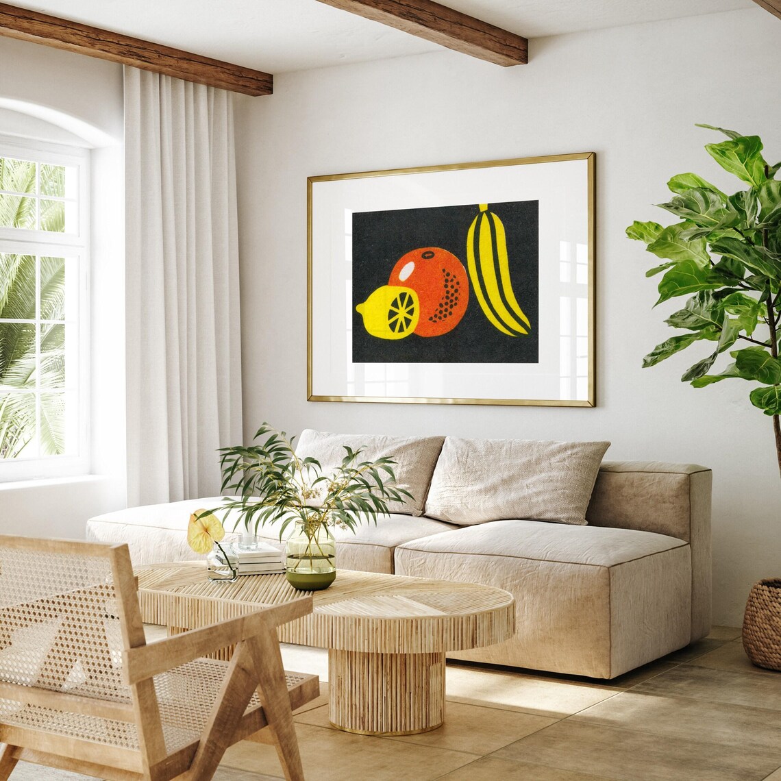 Lemon Orange Banana Vintage Kitchen Art Print - Image 4