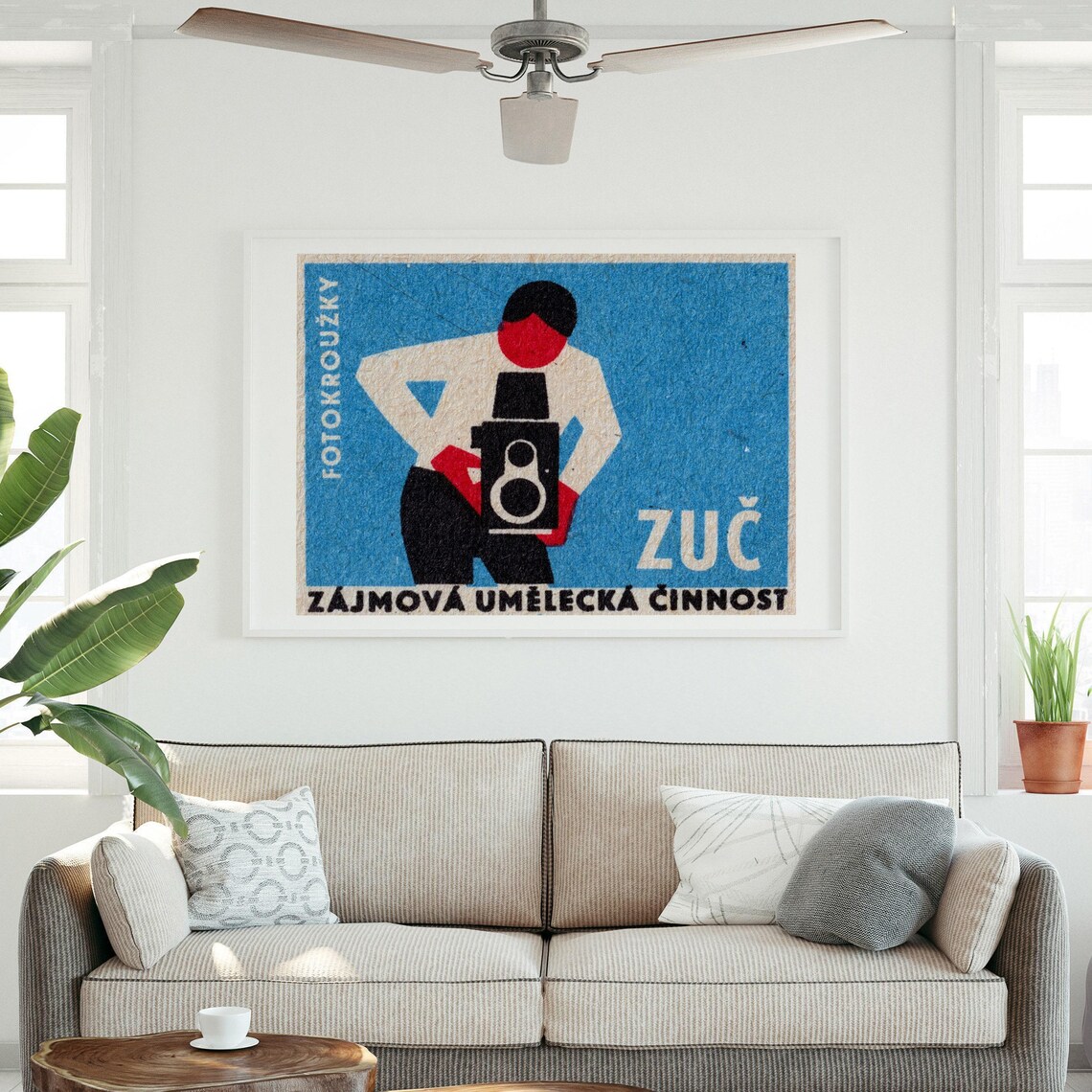 Czech Photographer Camera Club Fotokrouzky Zuc Vintage Matchbox Poster - Image 3