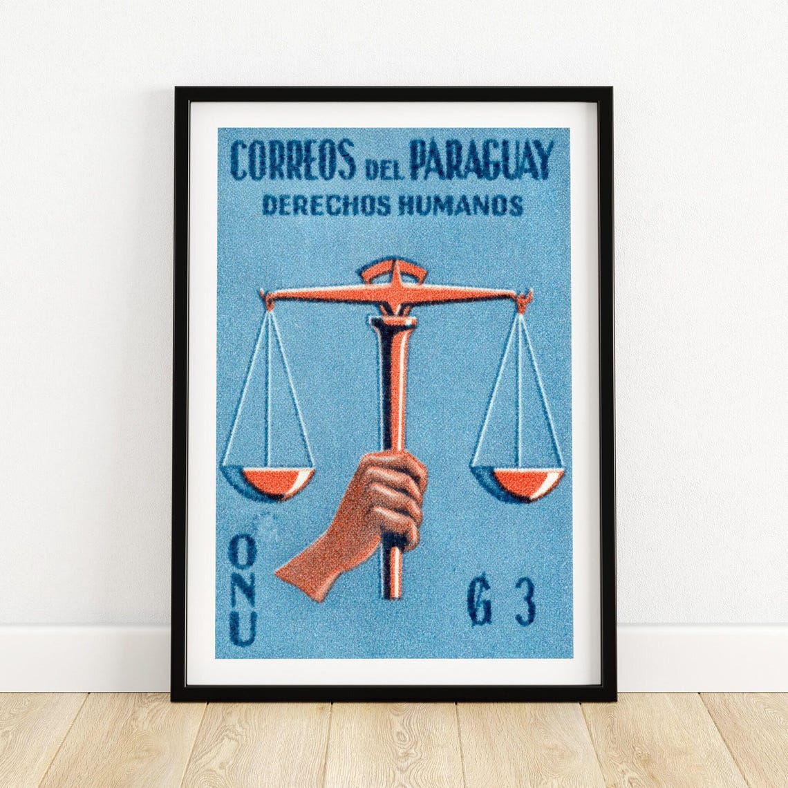 Paraguay Derechos Humanos Scales Of Justice Postage Stamp Poster