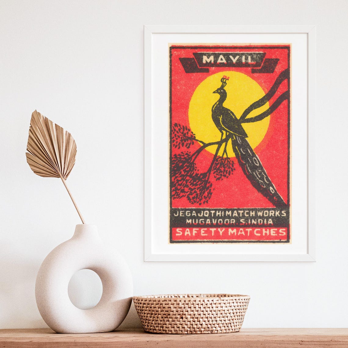 Mayil Peacock Safety Matches South India Vintage Bird Poster - Image 4