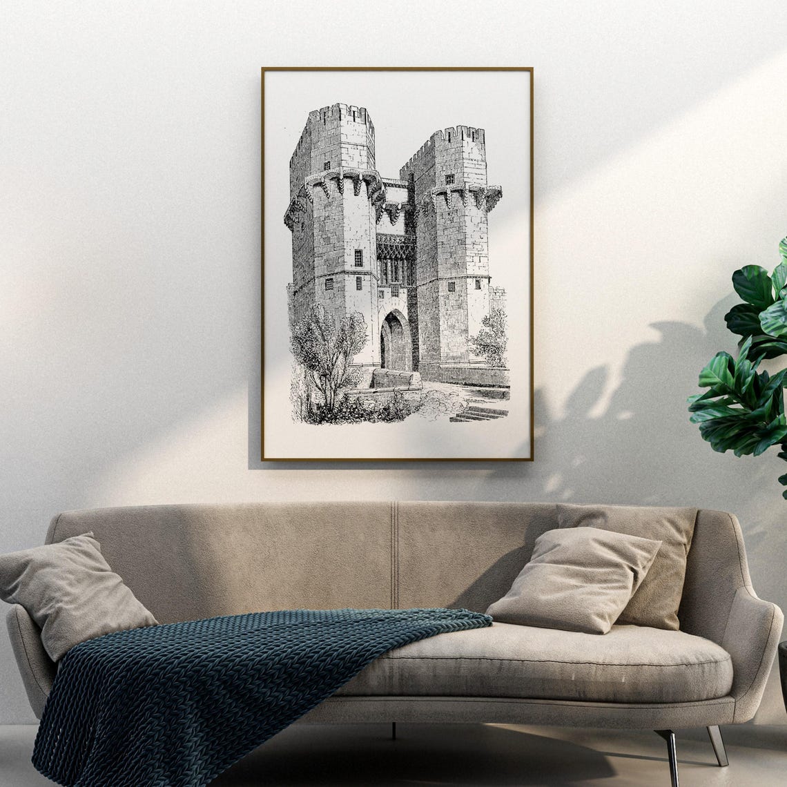 Puerta De Serranos Valencia Gothic Gate Towers Engraving Print - Image 3