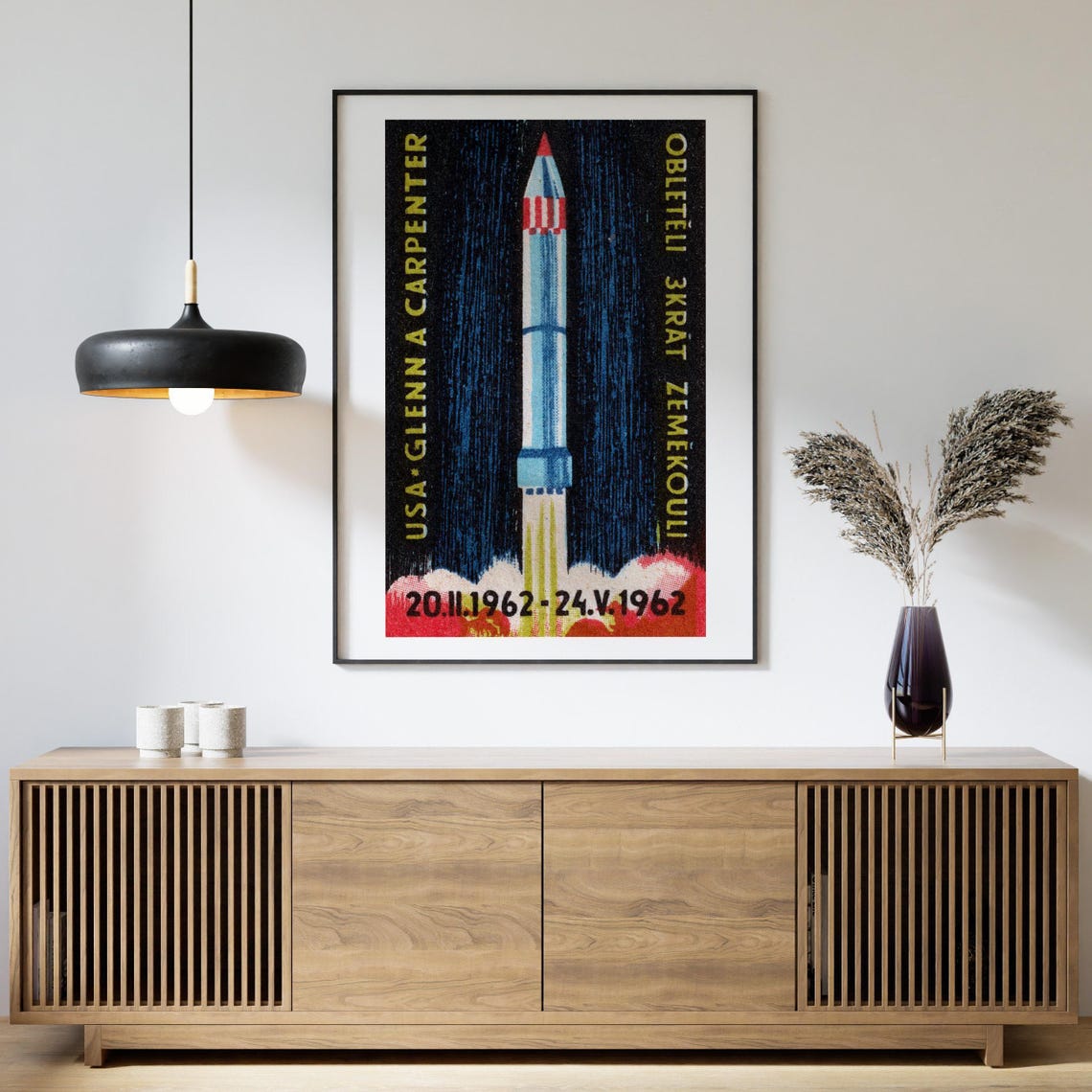John Glenn Scott Carpenter 1962 Mercury Rocket Space Flight Poster - Image 4