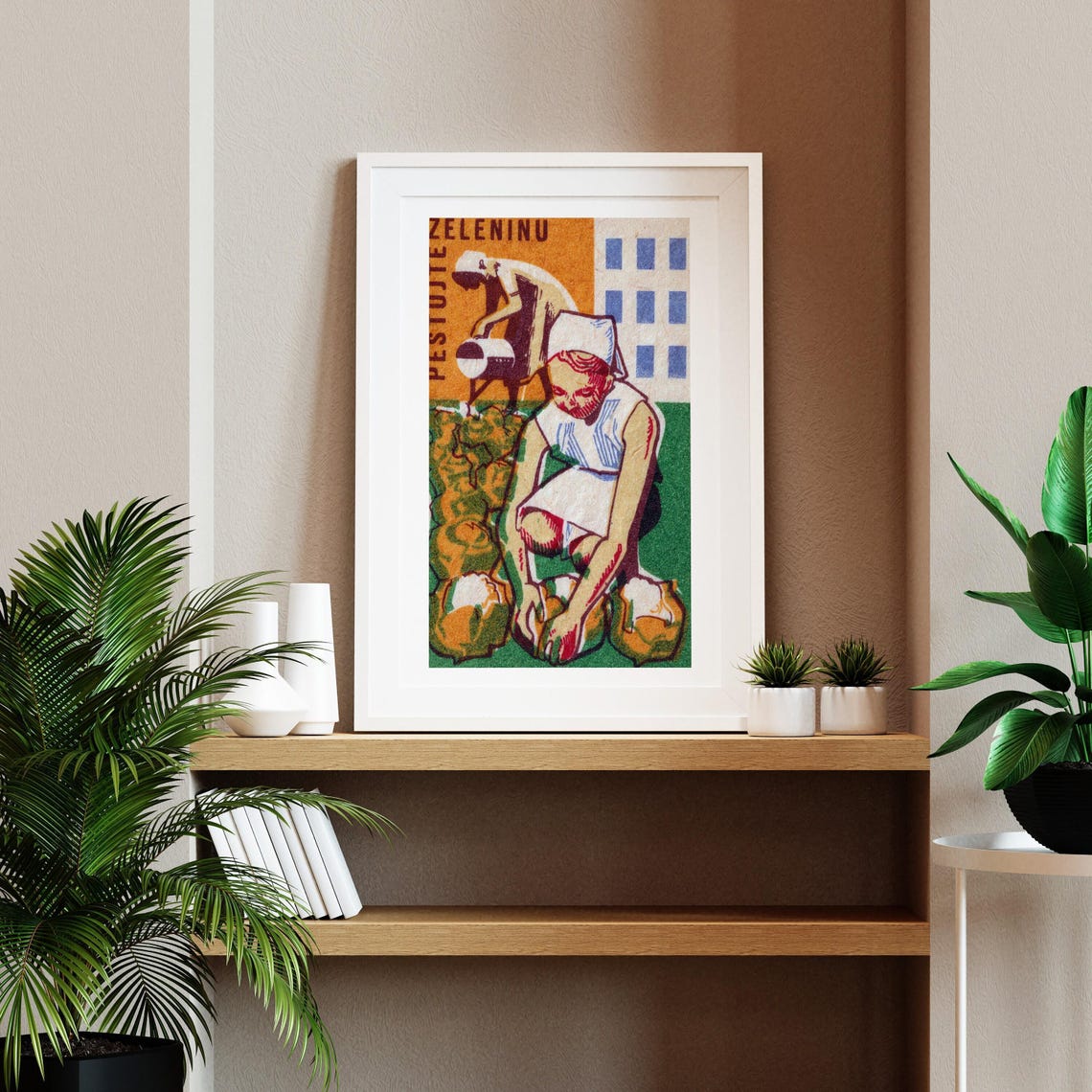 Czech Grow Vegetables Gardeners Vintage Matchbox Label Poster - Image 2