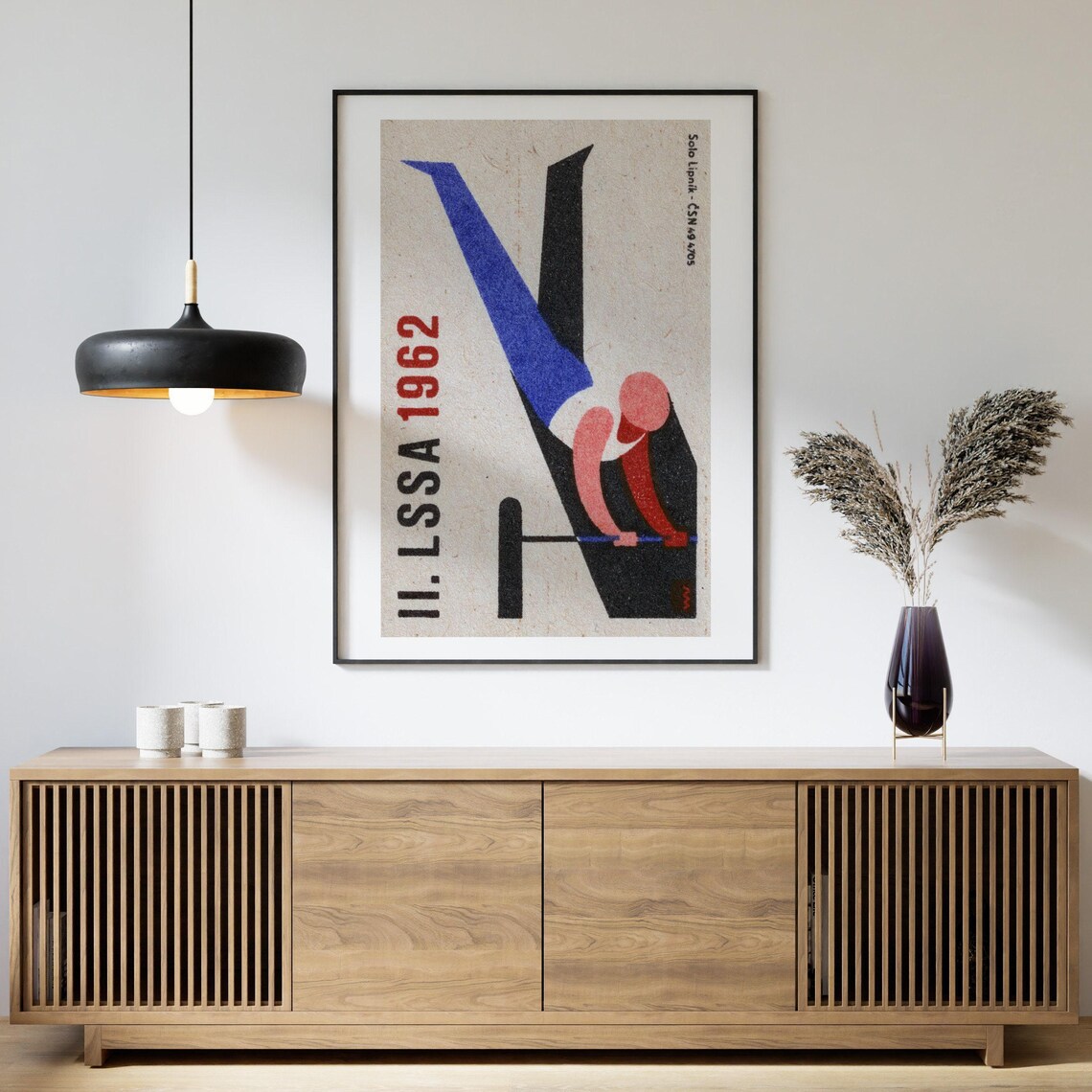 1962 Gymnast High Bar II LSSA Czech Sports Matchbox Label Poster - Image 4