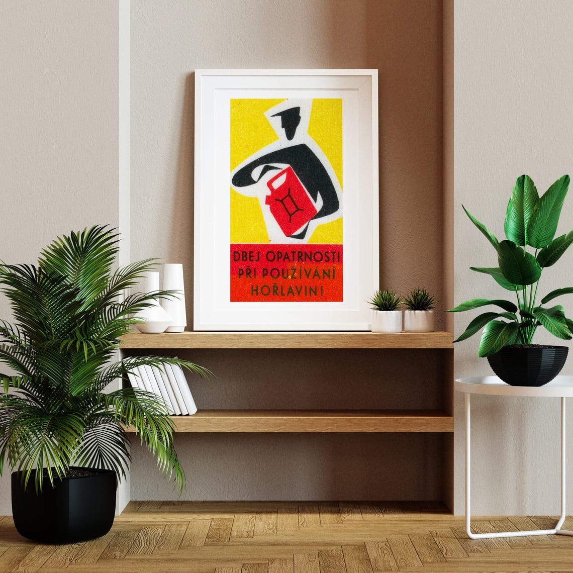 Flammables Safety Warning Red Jerry Can Vintage Label Poster - Image 2