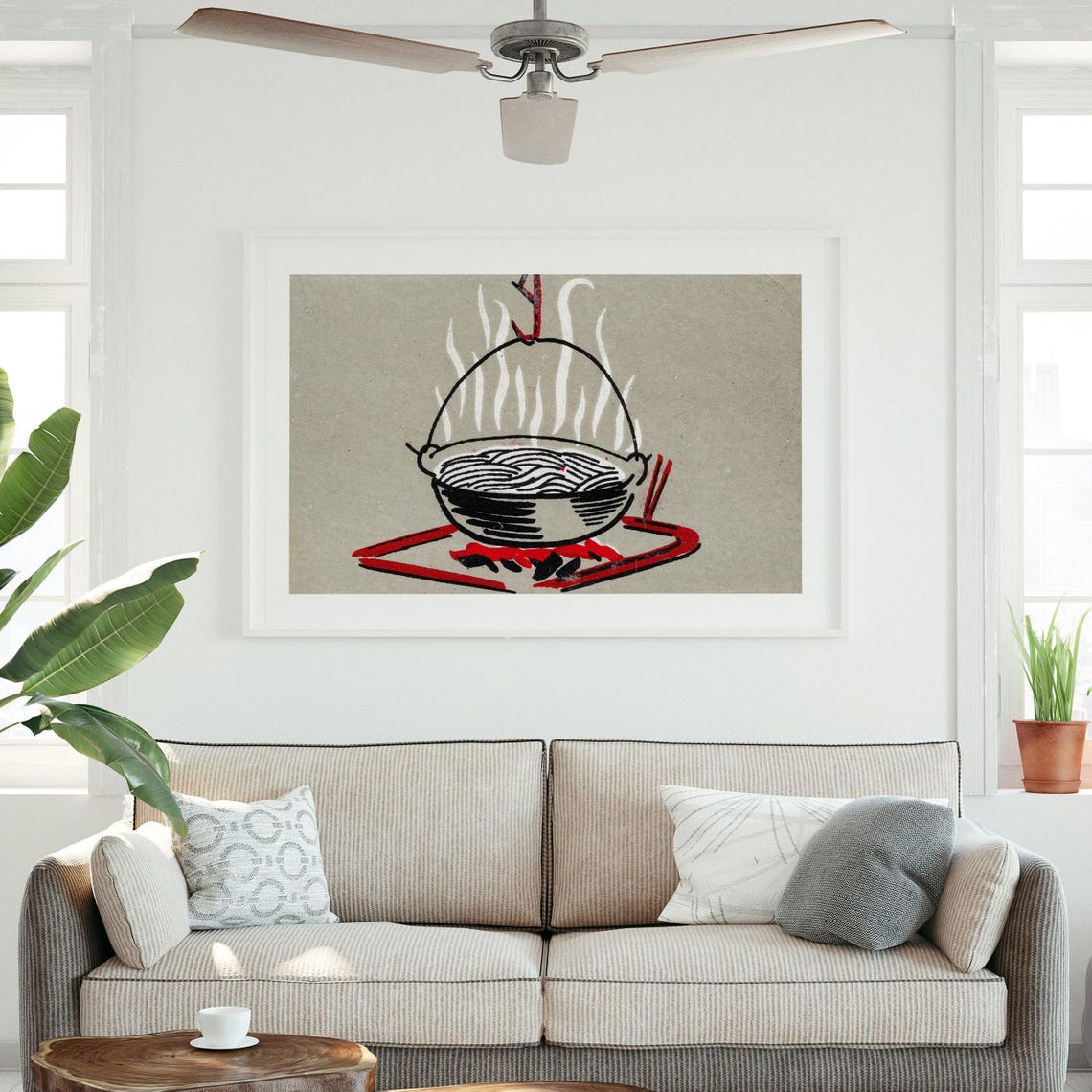 Cooking Pot Over Campfire Minimalist Vintage Matchbox Poster - Image 3