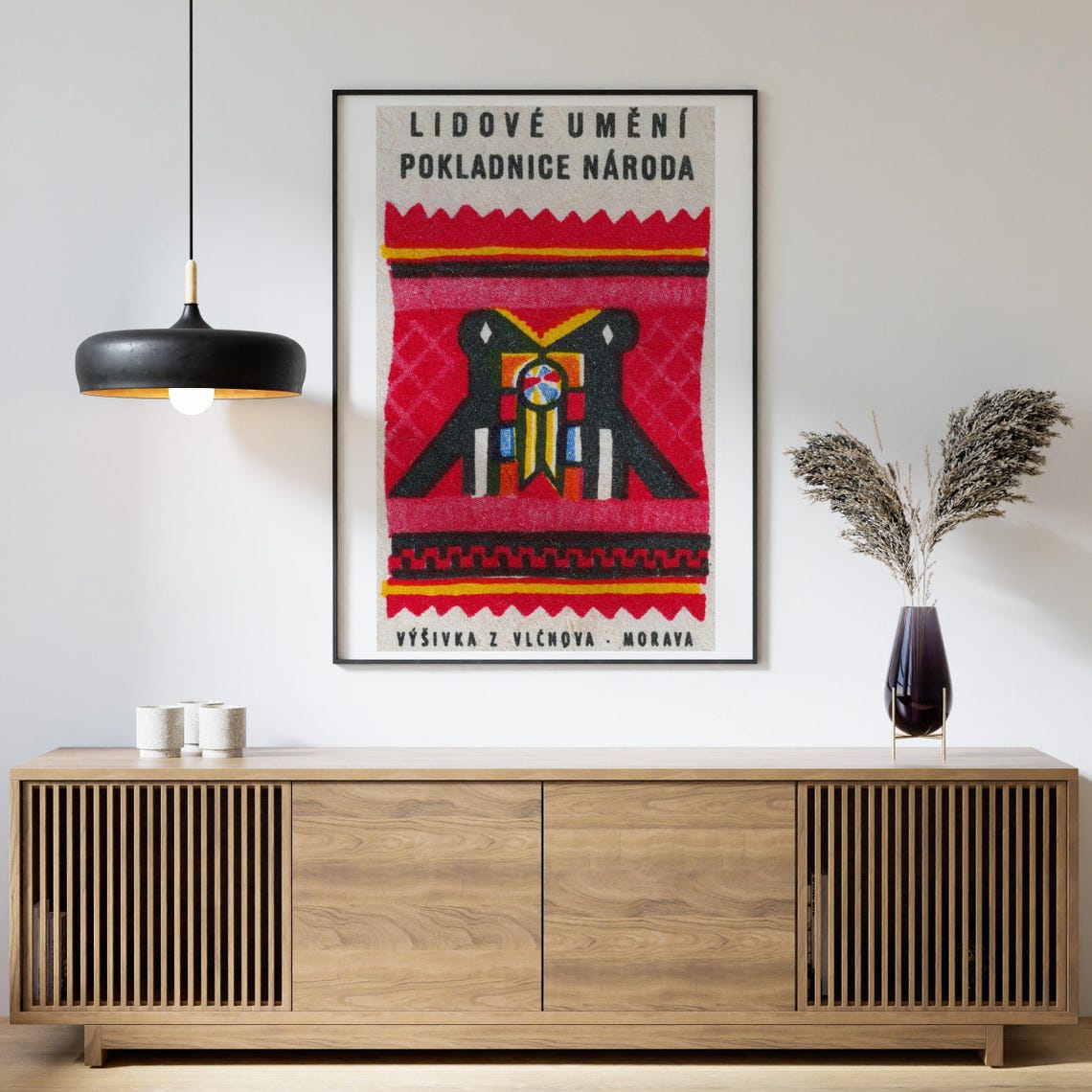 Vlchnov Morava Folk Embroidery Figures Vintage Heritage Art Poster - Image 4