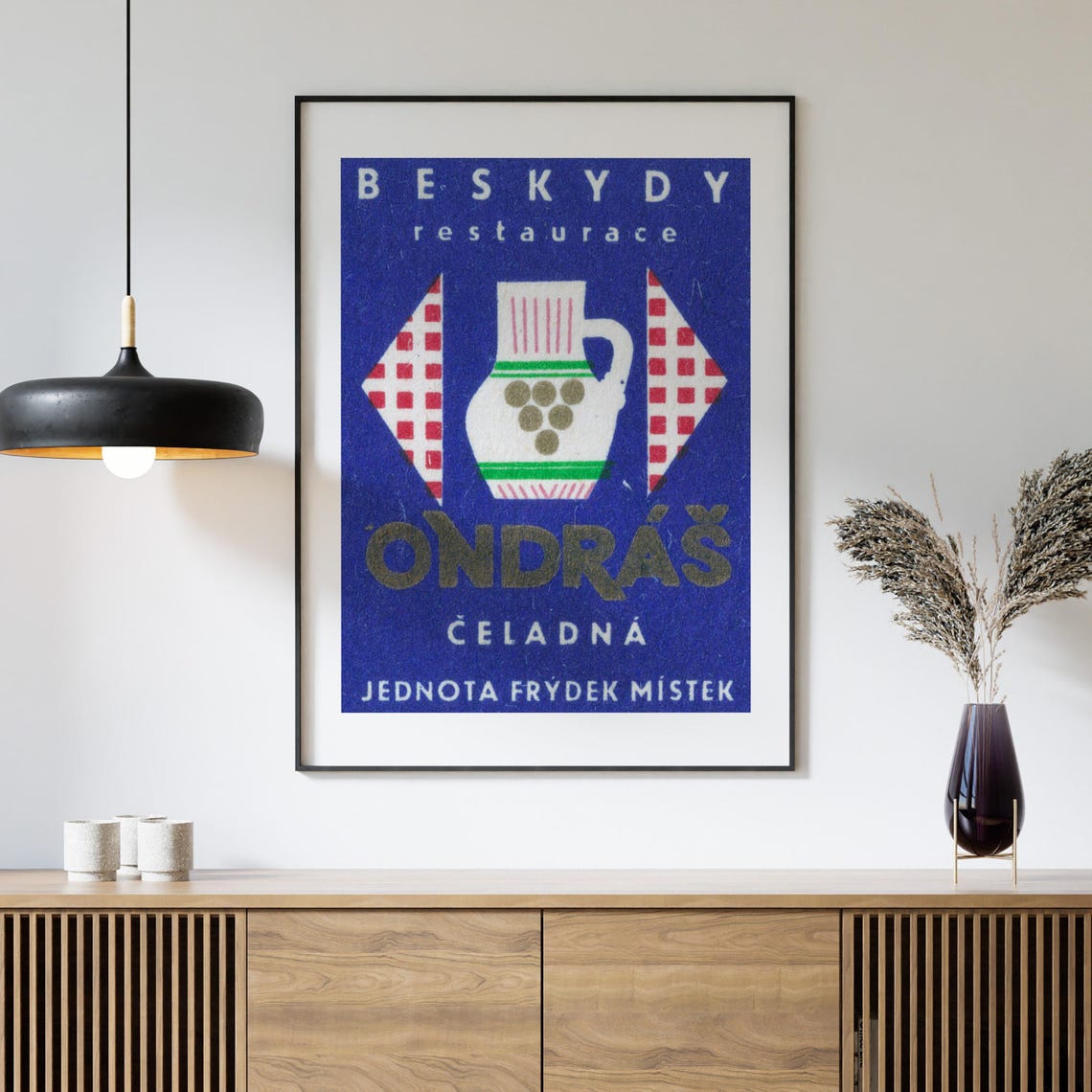 Beskydy Restaurant Ondras Celadna Vintage Matchbox Label Poster - Image 4