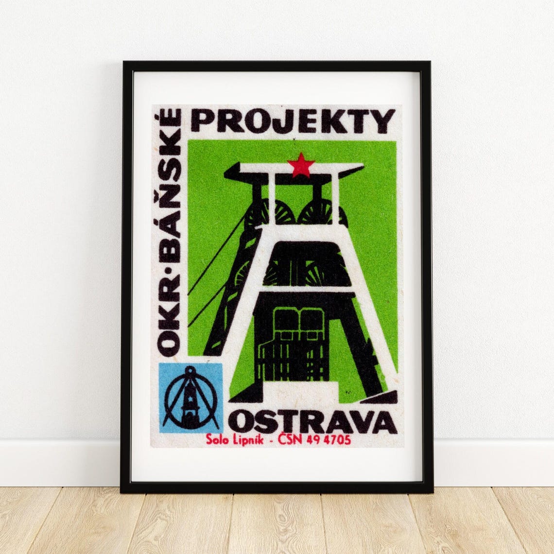 Ostrava Mining Tower Regional Mine Projects Czech Matchbox Poster