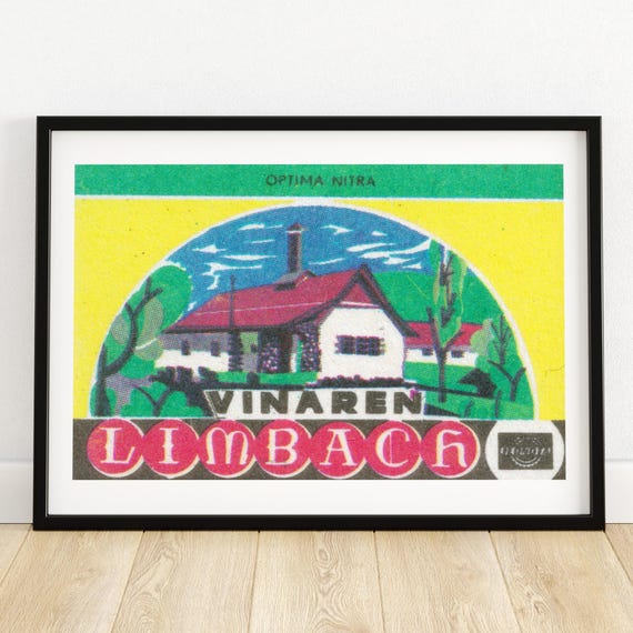 Forest Cabin Hotel Matchbox Print Aesthetic Wall Art Vintage Art Matchbox Wall Poster Vintage Poster Print