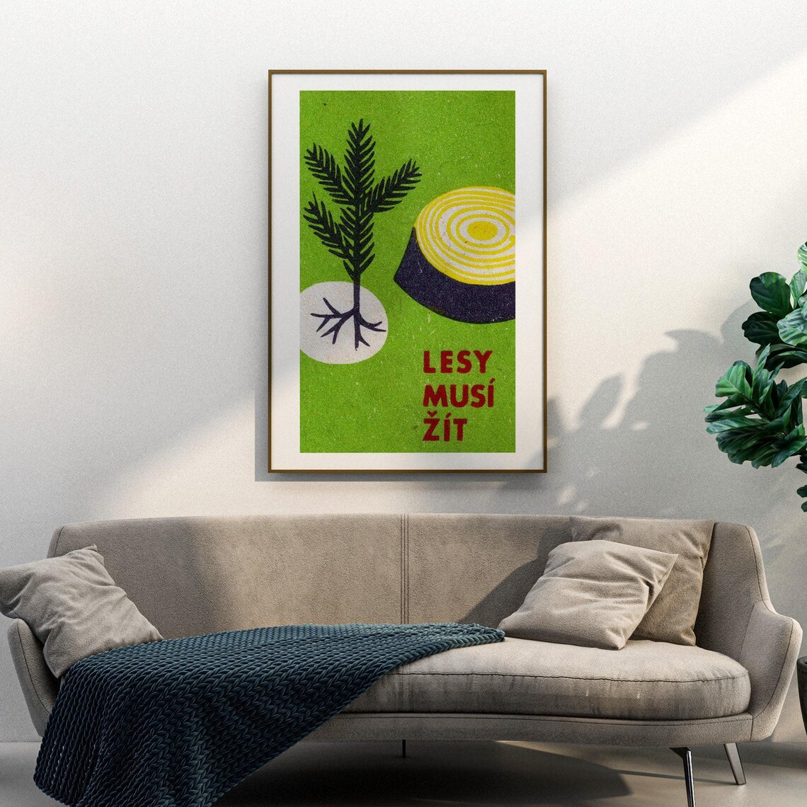 Trees Must Live, Vintage Czech Art Poster Print - Image 3