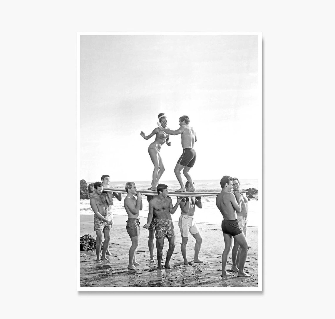 Party On A Surfboard Vintage Print Vintage Surfboard Posters Vintage Surfing Wall Art Retro Surf Posters Retro Beach Vintage Photography - Image 3