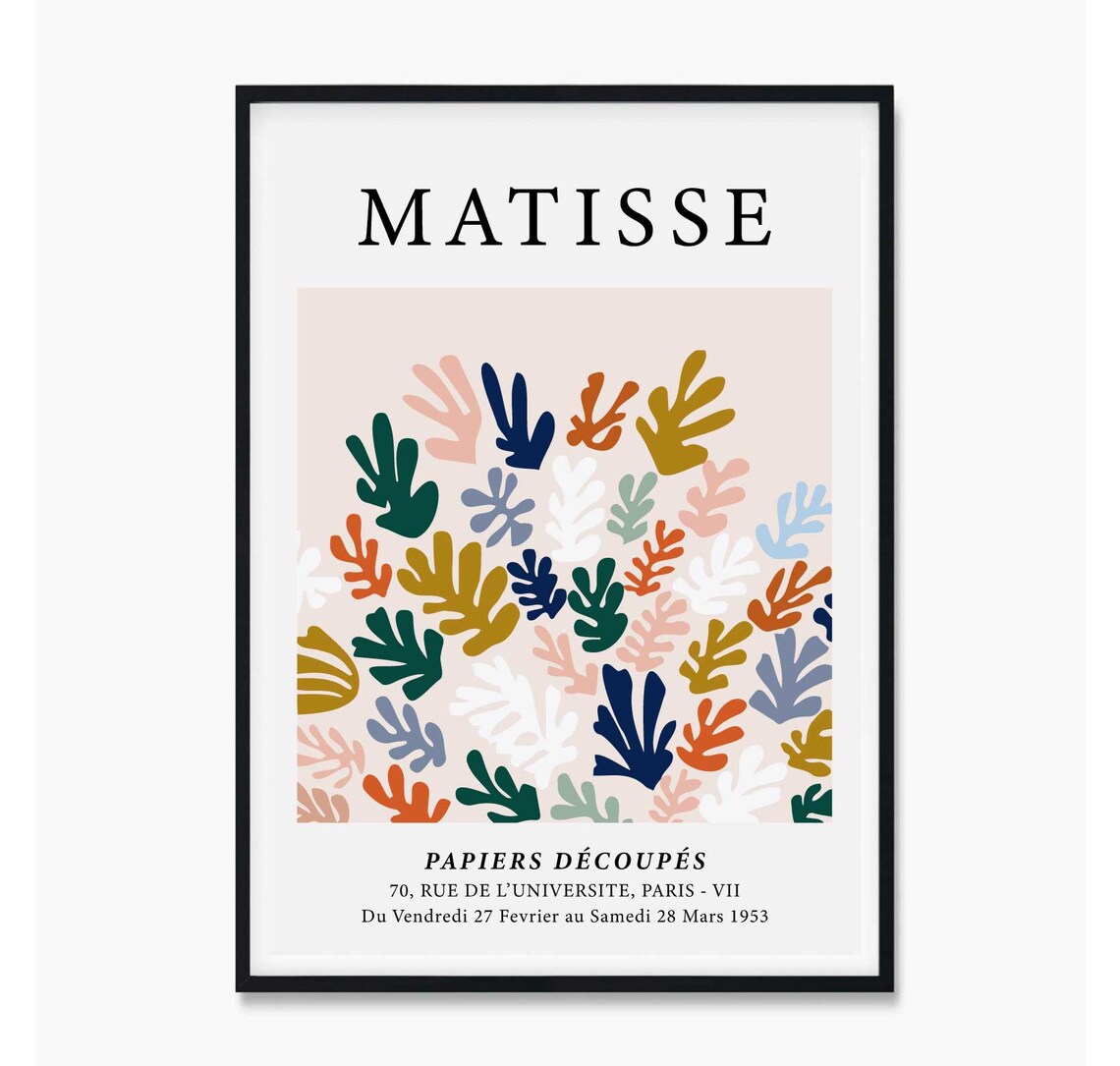 Matisse Papiers Decoupes 1953 Pastel Leaf Cut-Out Exhibition Poster - Image 3