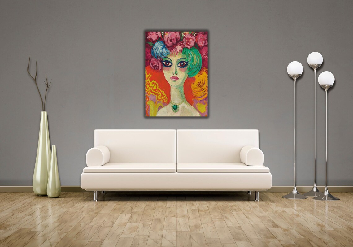 Kees Van Dongen Fauvist Woman Portrait Pink Flowers Bold Art Poster - Image 2