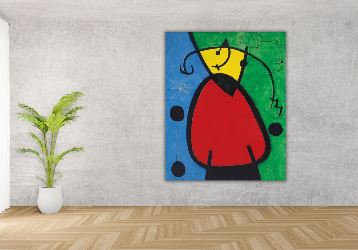Joan Miro Colorful Abstract Shapes Red Green Blue Modernist Art Poster - Image 3