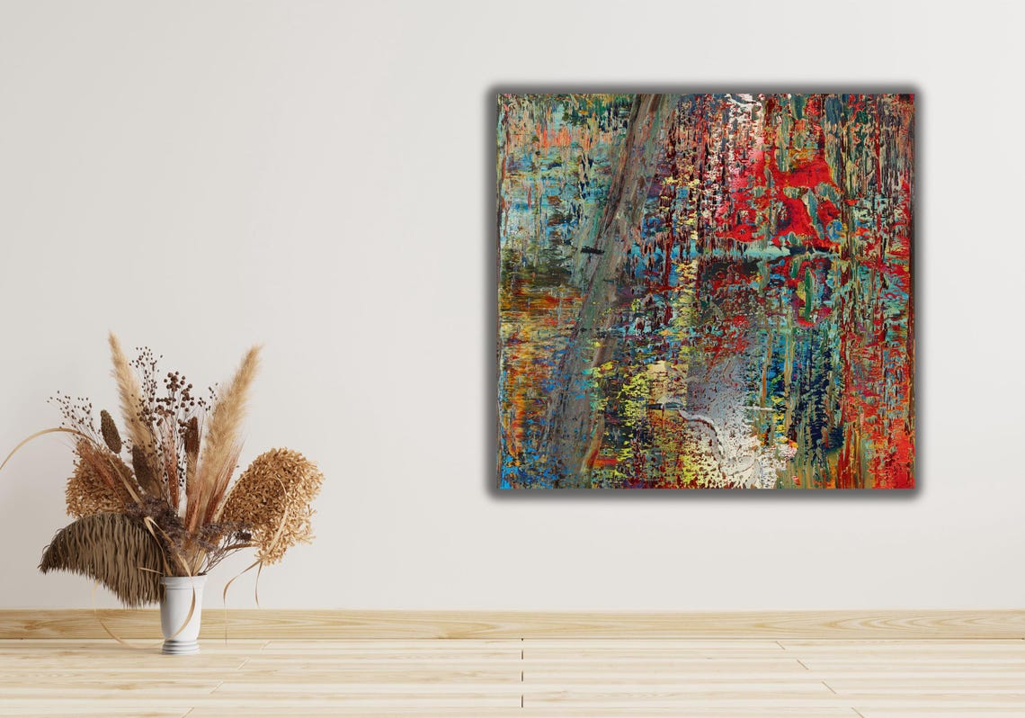 Gerhard Richter Abstraktes Bild Square Colorful Abstract Art Poster - Image 2
