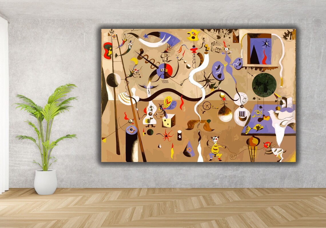 Joan Miro Harlequin Carnival Surrealist Whimsical Painting Poster - Image 3